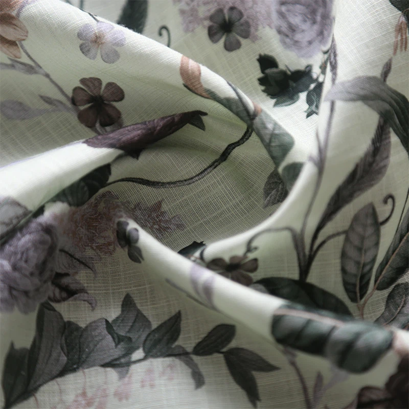 Printed Linen Cotton Fabric